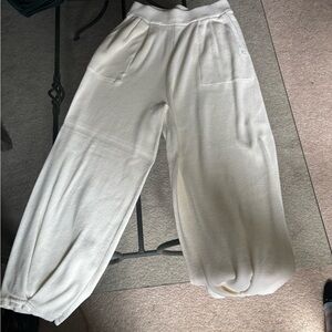 Wide Leg Cream Pants